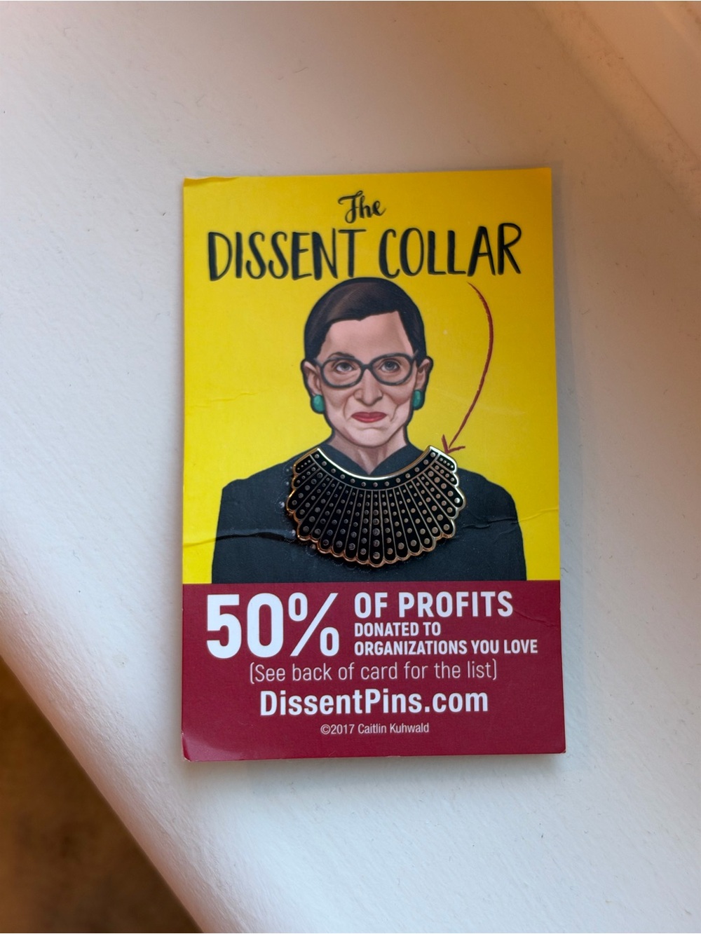 The Dissent Collar Black & Gold Enamel Pin